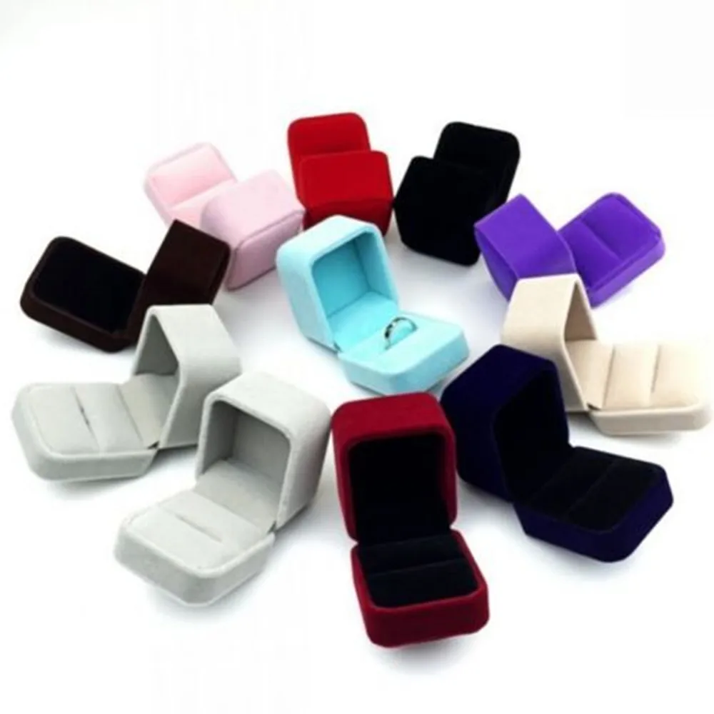 

1pcs Square Wedding Velvet Earrings Ring Box Jewelry Display Case Holder Gift boxes Amazing organizer