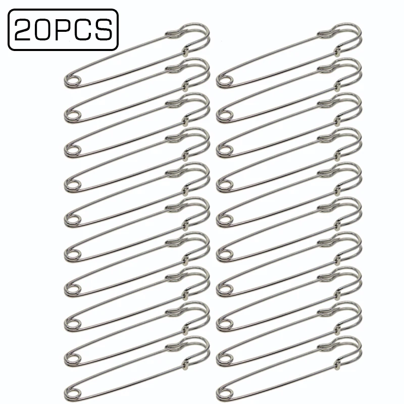 

20 Pcs Pins 50mm High Quality Big Pins Scarf Brooch Safety Pins Iron Durable Practical Sewing Accessories