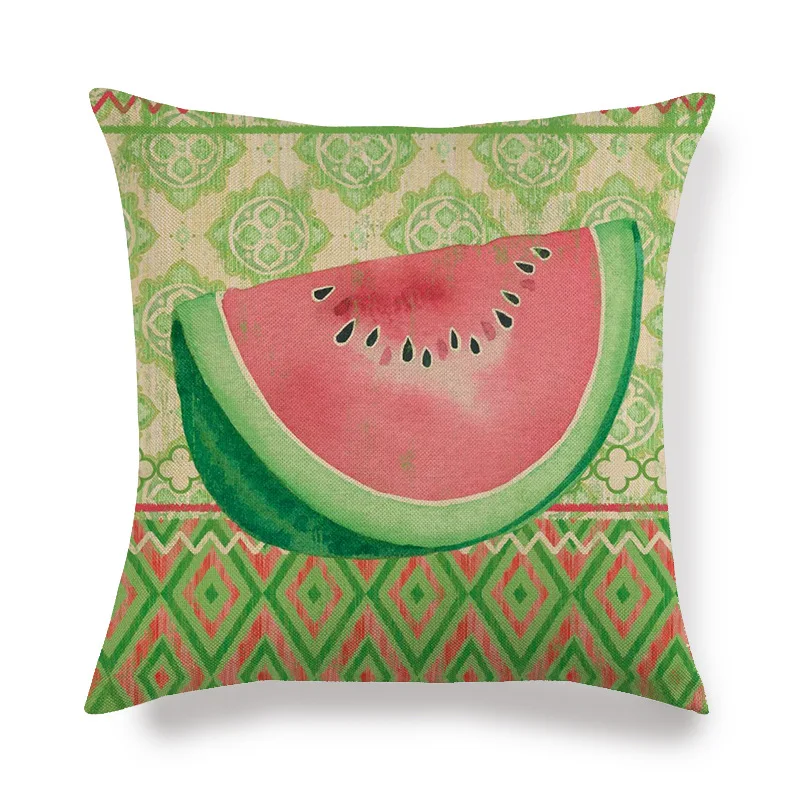 Фруктов Fauxlinen чехол для подушки с принтом арбуза ананас банан Печать Подушка