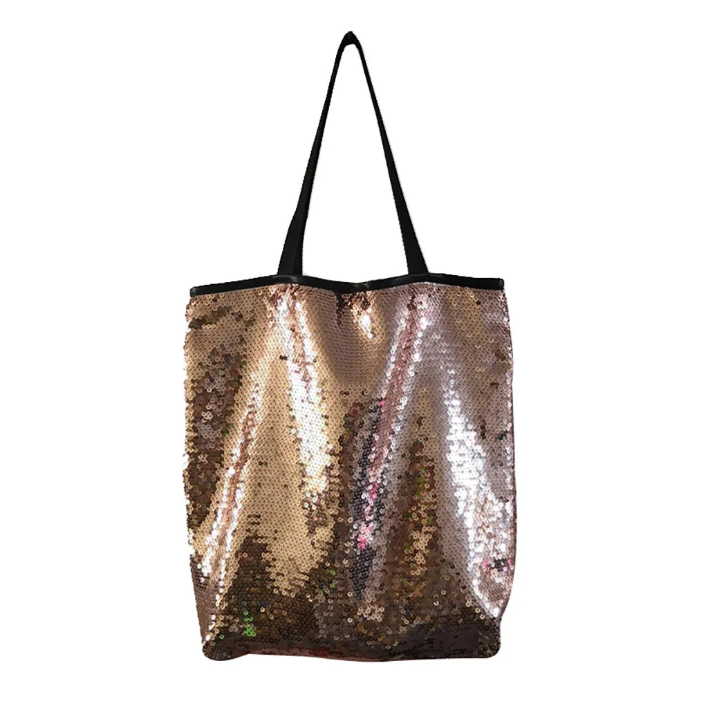 G Tote Bag Women Sequins Colorful Shoulder Bags Princess Shopping Bags Bling Handle Bags Shoulder Messenger Handbags - Цвет: G