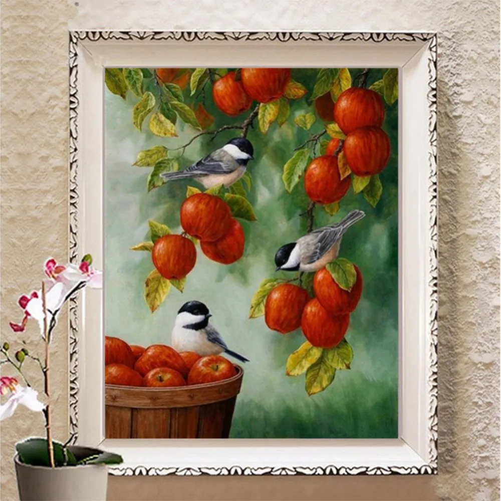 Горячая DIY птица и фруктовый узор Алмазная картина из смолы 30*38 см Вышивка крестом