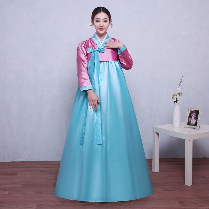 Color4 10 видов цветов, корейская мода, древние костюмы для женщин, ханбок, платье, Традиционные вечерние, Азиатский дворец, косплей, одежда для сцены - Цвет: Color4