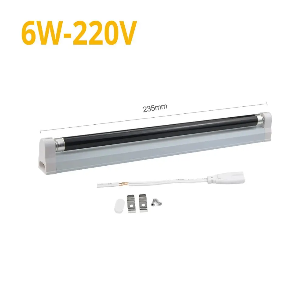6W 220V Светодиодный ультрафиолетовый свет этапа фиолетовый LED сценическое освещение вечерние Клубные новогодние BLB DJ оборудование лампа Уфа приманка флуоресцентная детекция лампа - Цвет: 6W 220V