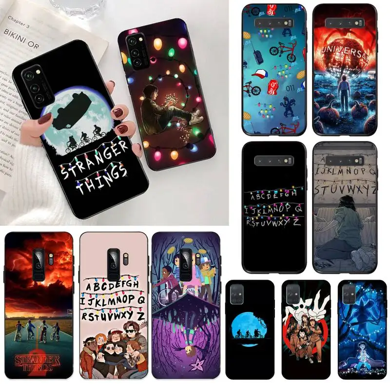 

CUTEWANAN Stranger Things Season 3 Black TPU Soft Phone Case Cover for Samsung S20 plus Ultra S6 S7 edge S8 S9 plus S10 5G
