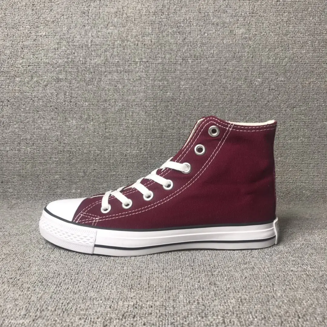 Новинка года; женские классические повседневные парусиновые туфли Allstars; модные кроссовки; обувь для скейтбординга - Цвет: high wine red