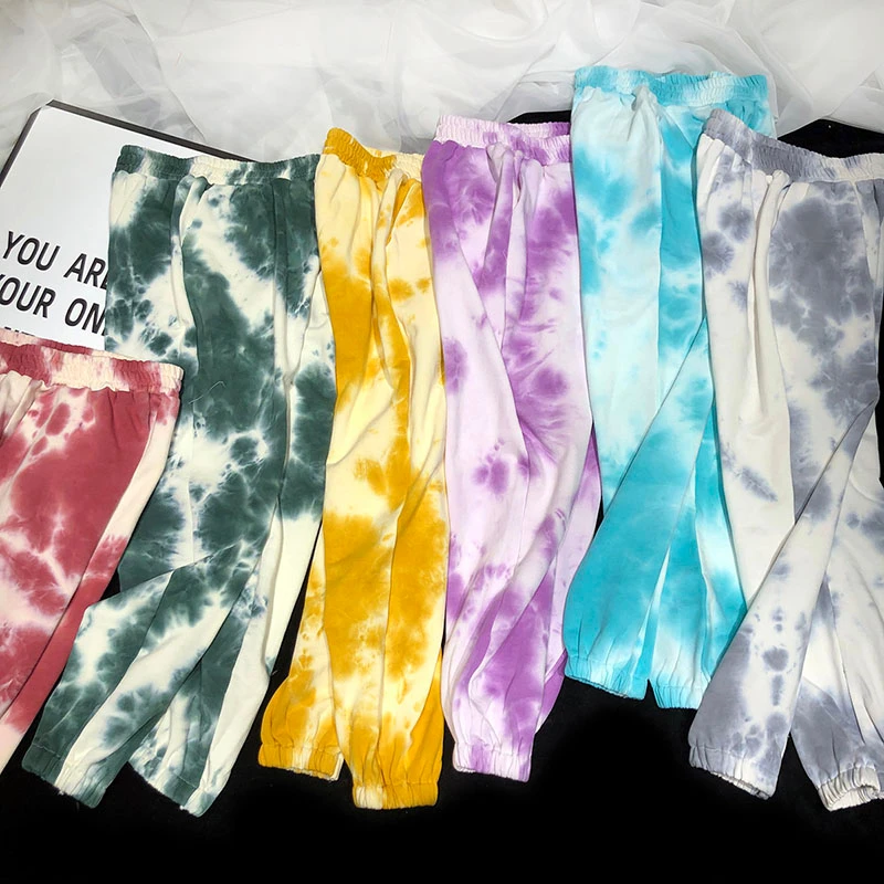 Осенние спортивные штаны с галстуком краской повседневные для бега в стиле хип