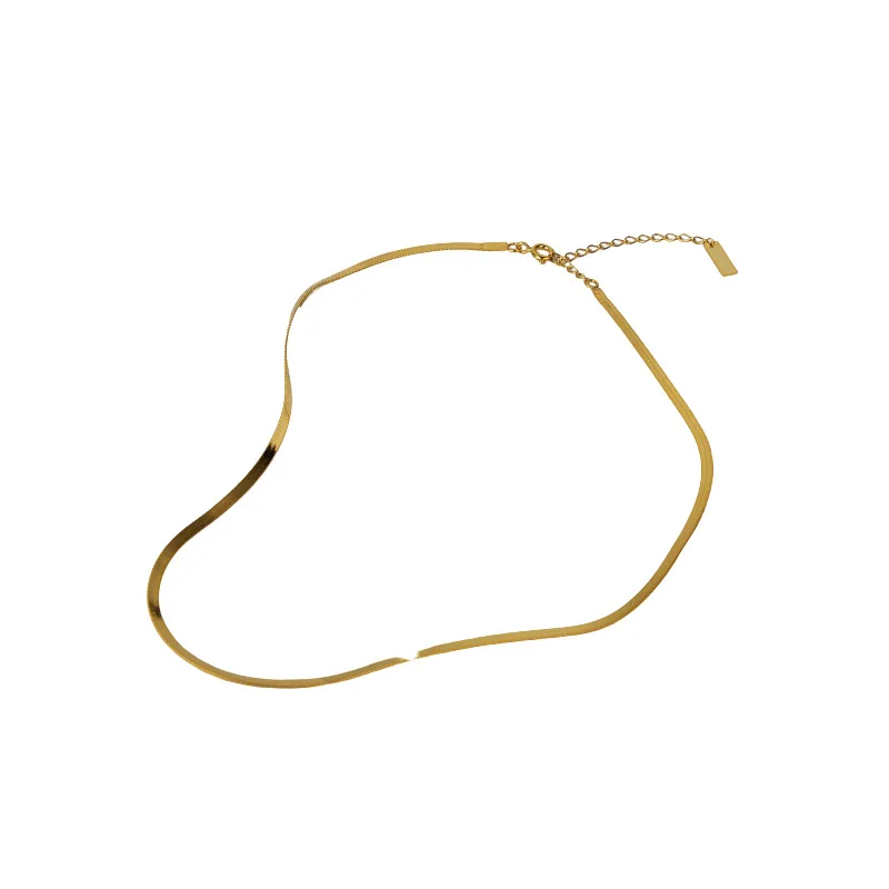 

XMD 925 Sterling Silver Flat Snake Chain Chokers for Women Upgraded Version Clavicle Chain Necklace 925 Minimalist Jewelry