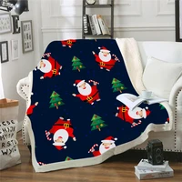 3d christmas jolly santa prints blanket warm bedspread on the bed throw flannel blanket merry christmas for kids adults blanket
