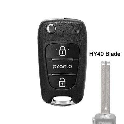 PK with HY40 Blade OkeyTech 3 кнопки флип складной дистанционный Автомобильный ключ оболочки пустой для Kia Rio 3 Picanto Ceed Cerato Sportage K2 K3 K5 для hyundai I30 - Цвет: PK with HY40 Blade