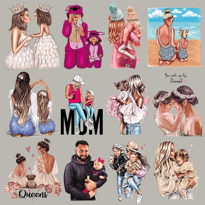 Нашивки с утюгом Love Mom Girl модные топы сделай сам виниловые тепловые Аппликации