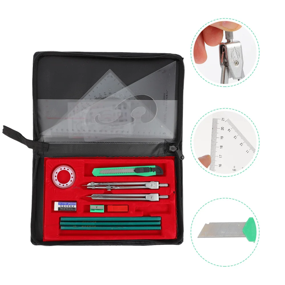 

1 Set of Professional Student Drafting Kit Useful Engineering Drawing Supplies