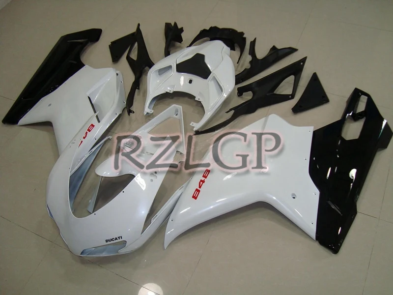 

Injection Mold New ABS Motorcycle Fairings Kit Fit for DUCATI 848 evo 1098 1198 1098 RS 2007 -- 2011 White Bodywork Set
