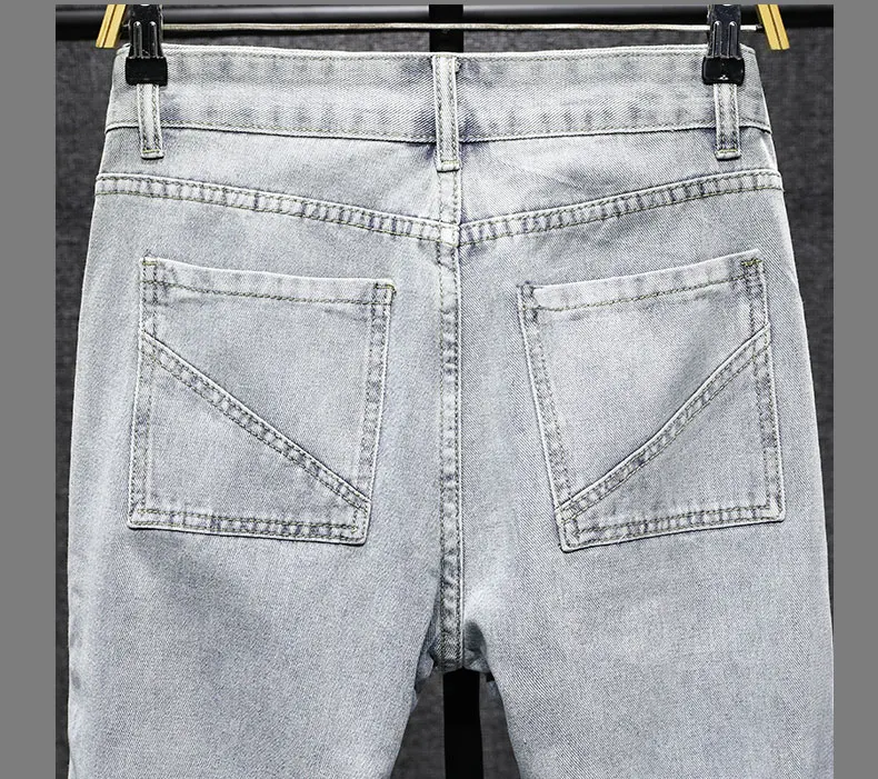 Мужские Винтажные однотонные свободные джинсовые брюки с несколькими карманами