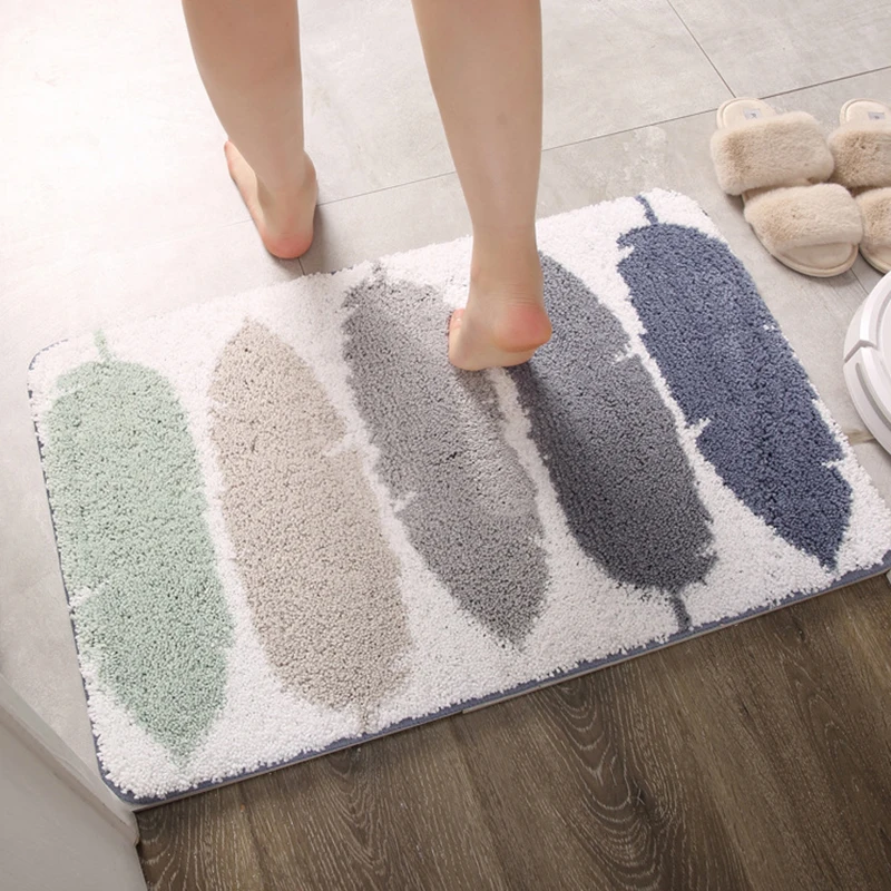 

Anti Slip Bath Mats Polyester Absorbent Shower Bathroom Carpets TPR Bottom Entrance Door Mat Nordic Bath Rugs Home Decor