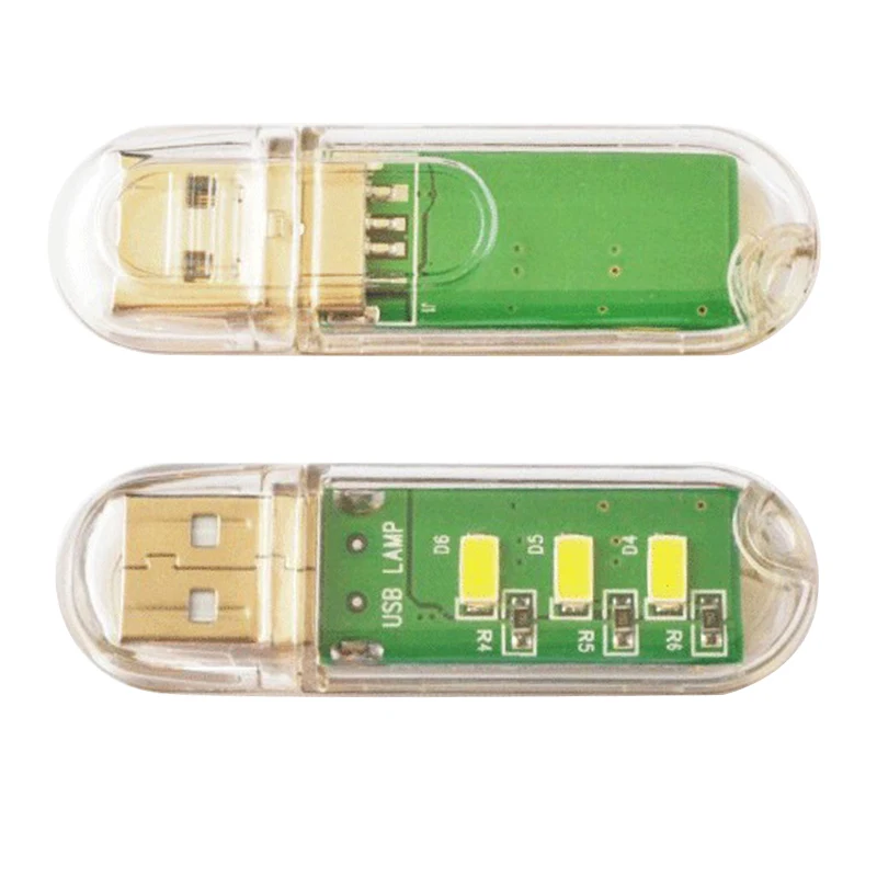 Светодиодная мини лампа с питанием от USB 5 в пост. Тока 3 светодиода|Лампы для