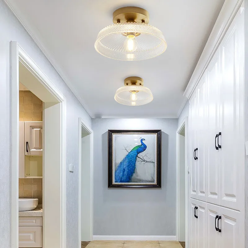 Creative Contracted modern Ceiling lamp Nordic copper glass ceiling light act porch balcony corridor | Освещение
