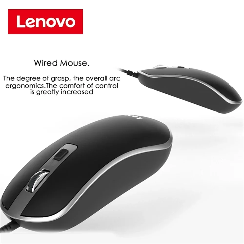 Новая проводная мышь Lenovo M104 портативная легкая офисная игровая трехскоростная