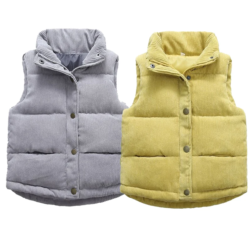 

Kids Warm Vest Winter Girls Boys Thicken Waistcoat Corduroy Outerwear Vest Children Teens Cotton Jackets Vest For 2-10 Years