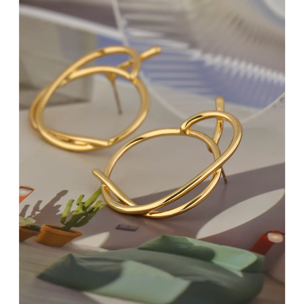 Новинка модные серьги-гвоздики Yhpup неправильной геометрической формы стильные