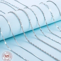 1pcs 100 genuine 925 sterling silver necklace ingot twisted trace belcher snake bar singapore box chain necklace women