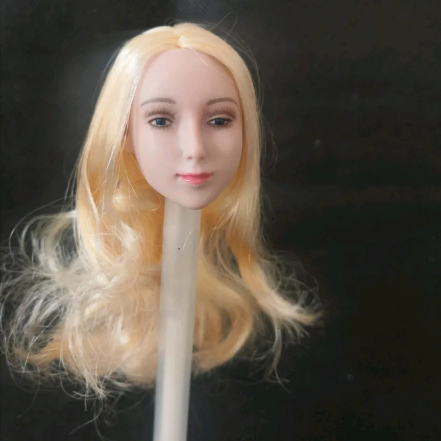 

1/6 Blond Hair Girl Head Model female figure head sculpture model for 12 inch action figure