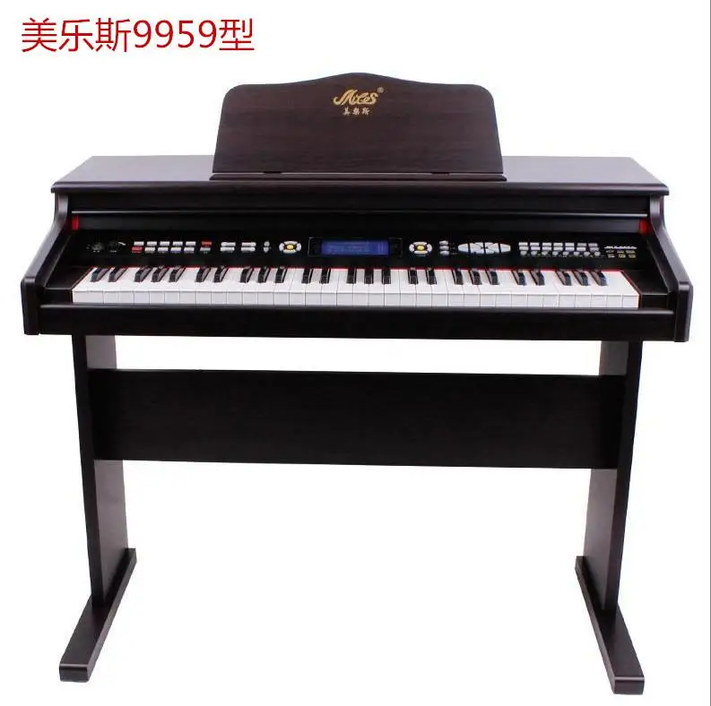 Wood color Mellos 9959 электронная пианино 61 Ключ ЖК энергичный пианино профессионального обучения для взрослых Электрический пианино 12 профили хранения весело - Цвет: Wood color