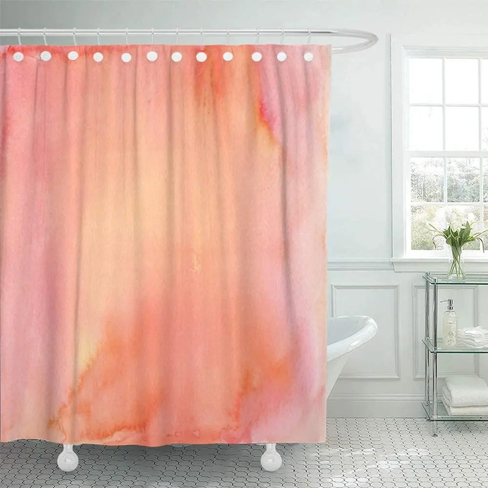 

Водонепроницаемый 66x72 дюйма персик воды Цвет в оттенках розового, оранжевого и желтые занавески коралловый Цвет оранжево-розовый абрикос н...