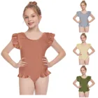От 1 до 6 лет купальный костюм для девочек Дети для маленьких девочек бикини с оборками цельный купальник пляжная trajes de Баньо para nias
