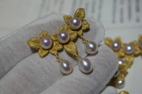 925 sterling silver with 18k gold real pearl brooches 6 7mm women jewelry runway gown hiphop rare glam japan korean fashion
