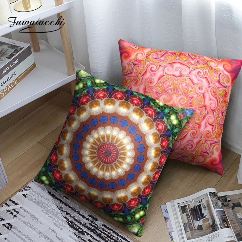 

Fuwatacchi чехол для подушки с геометрическим рисунком Мандала двухсторонняя печать наволочки для домашнего дивана Декор Наволочка Funda Cojin