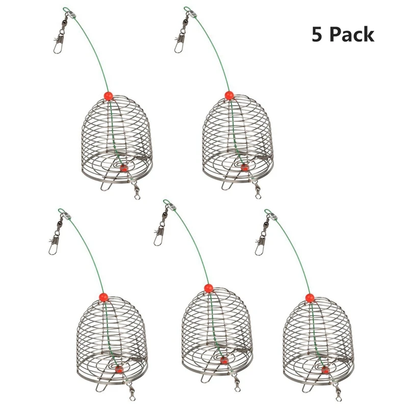 Fishing Bait Trap Cage Feeder Basket Lures Accessories 5 PCS. | Спорт и развлечения