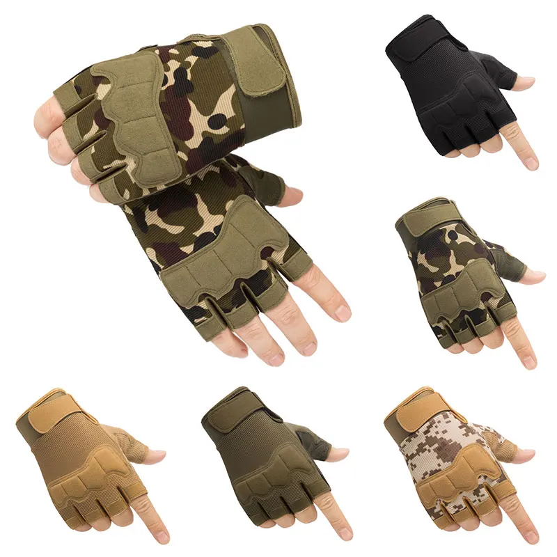 

Fingerless Tactical Gloves Military Multicam Camo Outdoor Anti-Slip Battle Shooting Paintball Airsoft Army Hunting Gloves