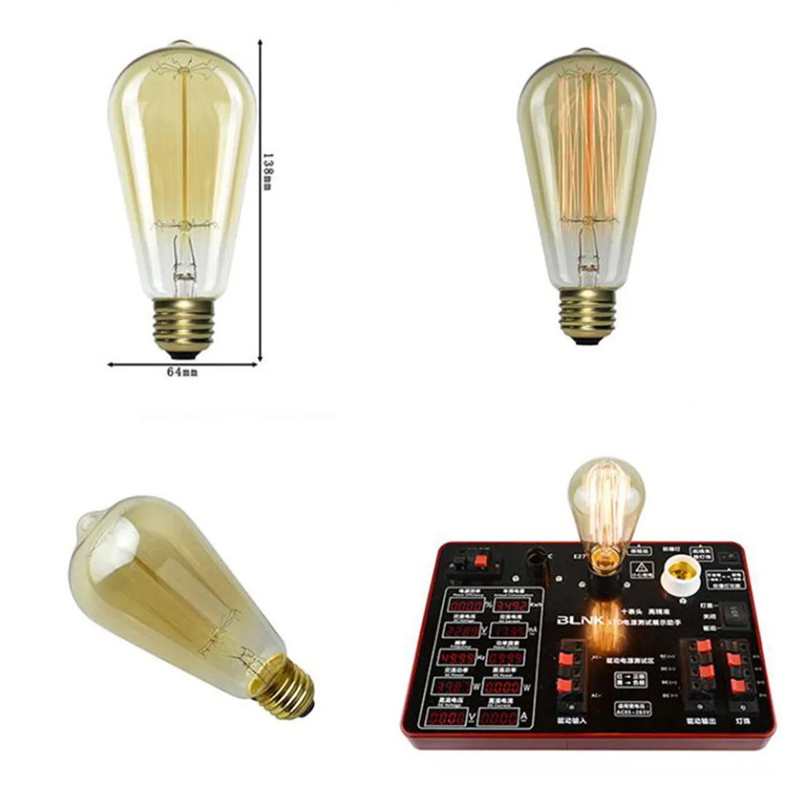 Винтаж 40 Вт 60 Edison Светильник лампы с изображением белки регулируемой яркостью ST64