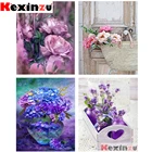 KEXINZU алмазная живопись полная квадратная Алмазная вышивка цветок фиолетовая Роза узор Стразы Алмазная мозаика рукоделие Y04