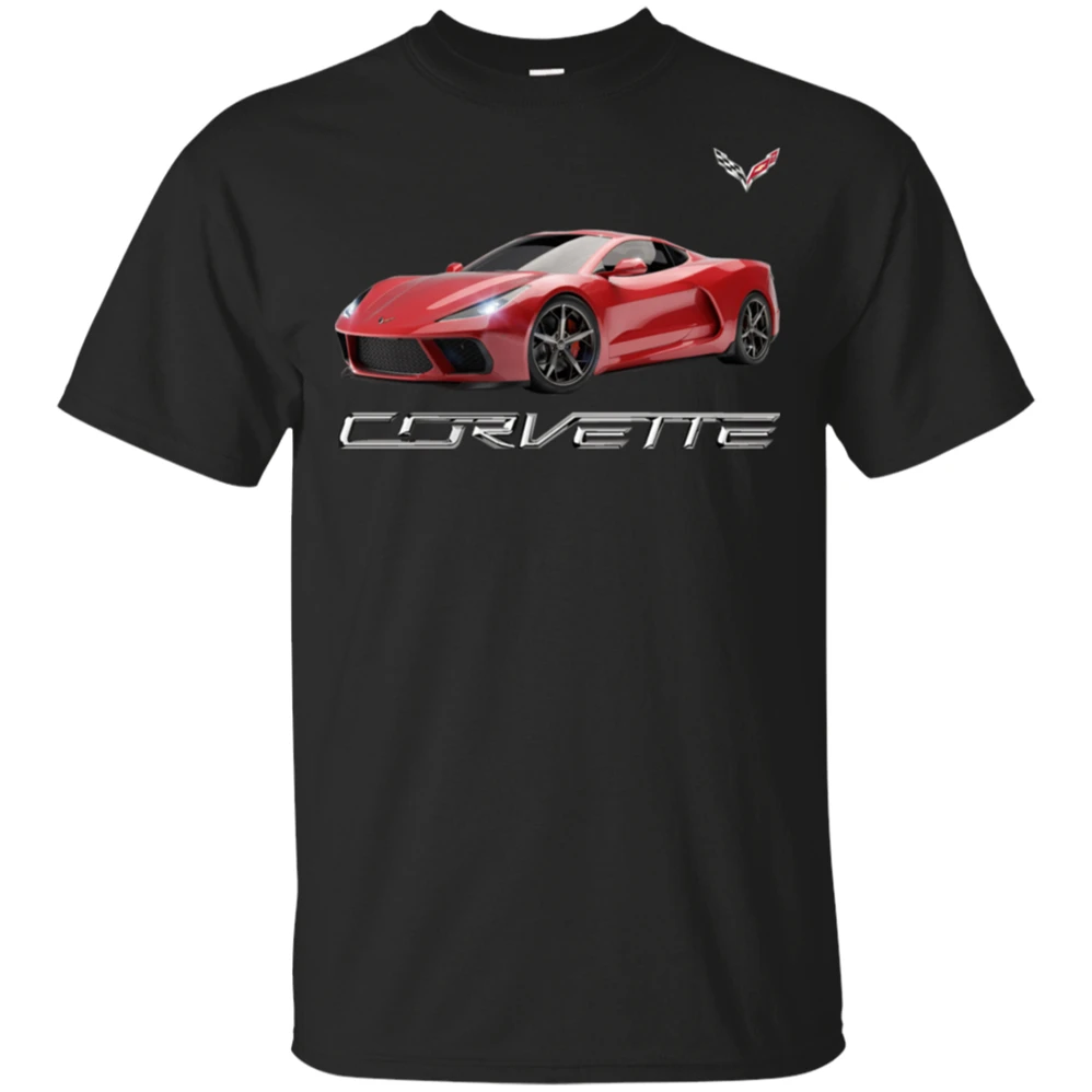 2020 Chevrolet Corvette C8 футболка с изображением автомобиля Черный Темно Синий Спорт для