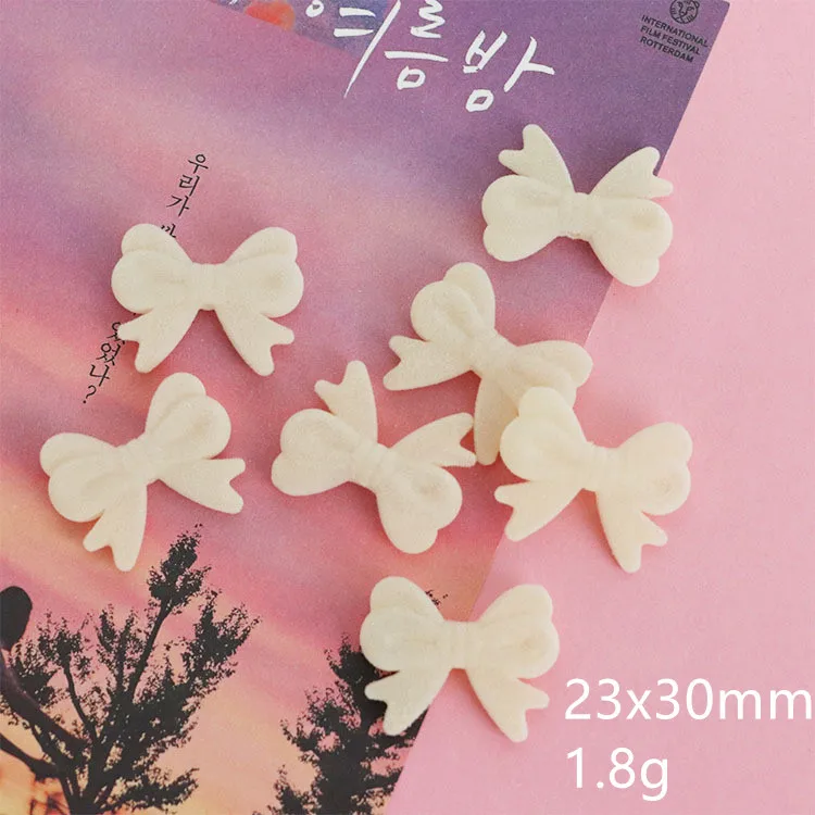 10 шт. бежевые акриловые флокирующие бусины с бантом для ношения волос сережки