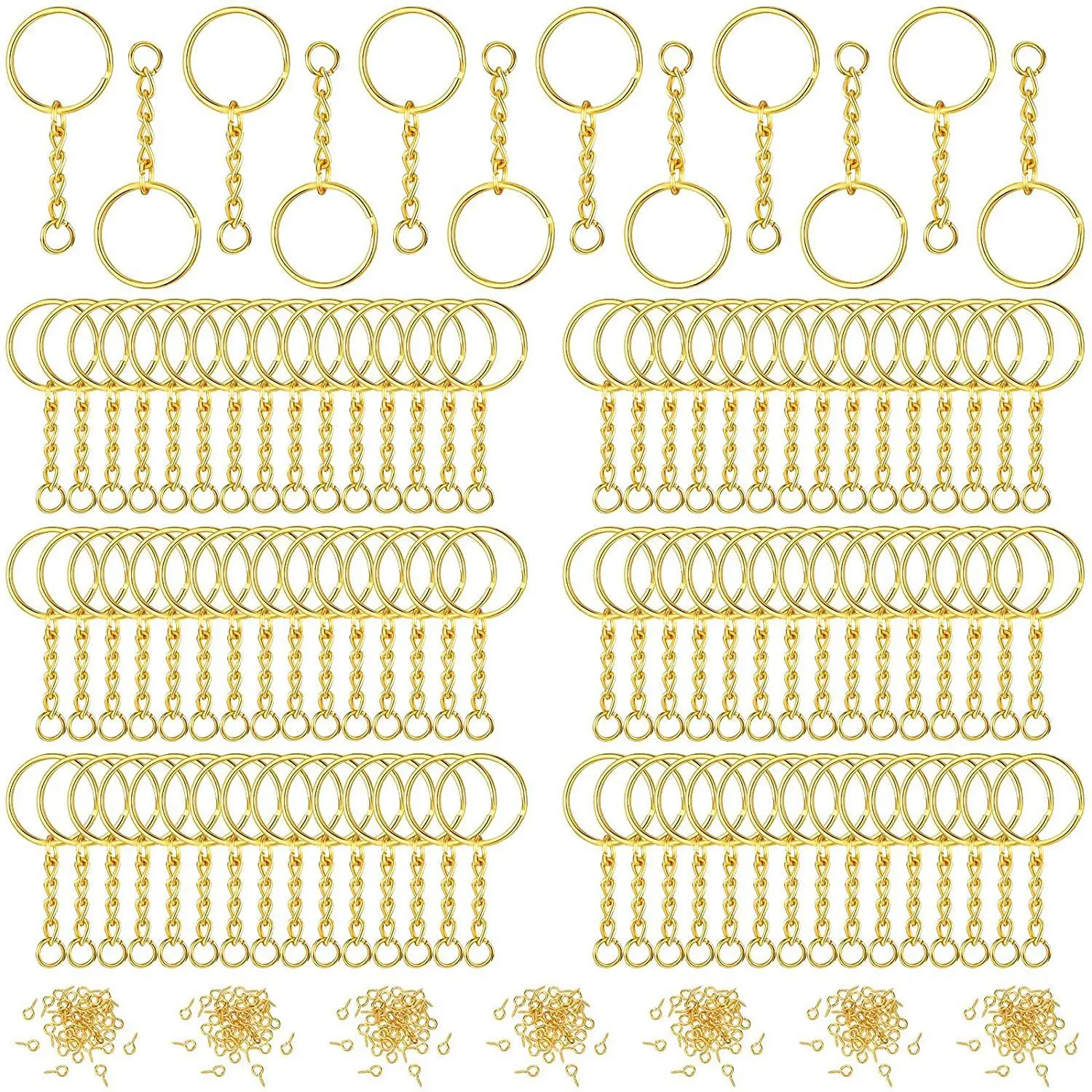 360 шт. цвета: золотистый Серебристый Брелок для ключей кольцо делает комплект