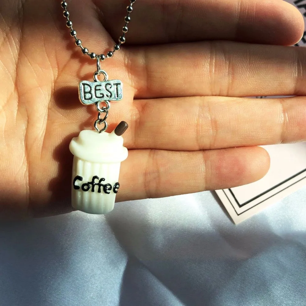 2 шт./компл. BFF смолы Oreo бисквиты и кофейная чашка кулон ожерелье для лучших друзей детский подарок Дружба Ювелирные изделия