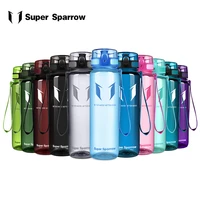 super sparrow sports water bottle bpa free portable leak proof drink bottle gym protein shaker bicycle travel tritan bottles