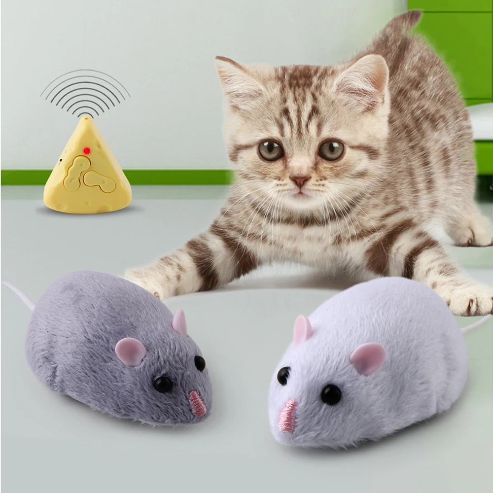 

Wireless Electronic Remote Control Rat Plush RC Mouse Toy Hot Flocking Emulation Toys Rat for Cat Dog,Joke Scary Trick Toys