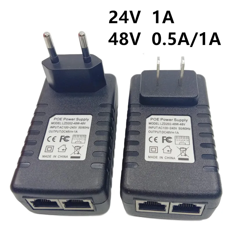 Адаптер питания PoE 24 в 48 0 5 А 1 настенная розетка POE инжектор Ethernet адаптер для IP