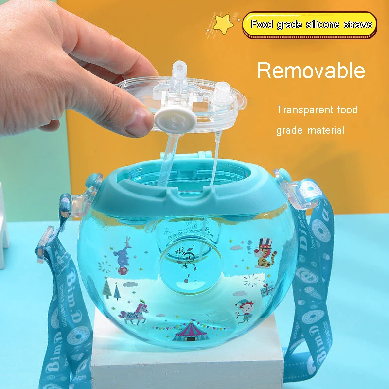Детская пластиковая бутылка для воды с соломинкой без БФА 380 мл | Дом и сад