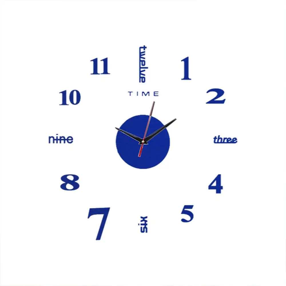 Безрамные DIY настенные часы 3D зеркальная поверхность наклейка для дома