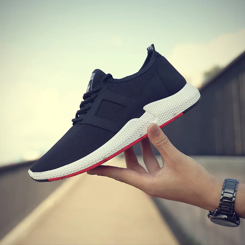 Сезон весна-осень модная мужская повседневная обувь на шнуровке дышащие