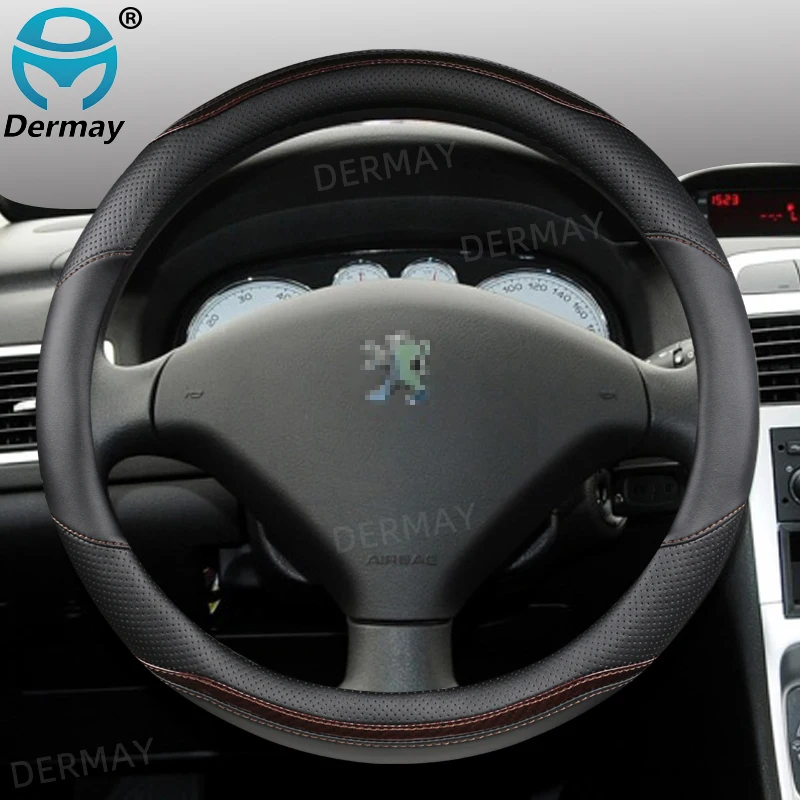 Для пежо 307 Peugeot SW CC DERMAY чехол рулевого колеса автомобиля кожа из микрофибры +