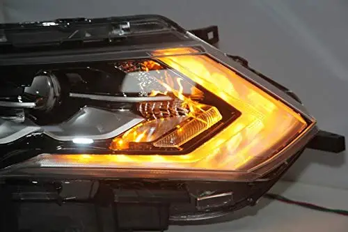 1 пара для NISSAN X-Trail Rogue светодиодный светильник на голову год черный корпус передняя лампа головной светильник s с дневным ходовым светильник