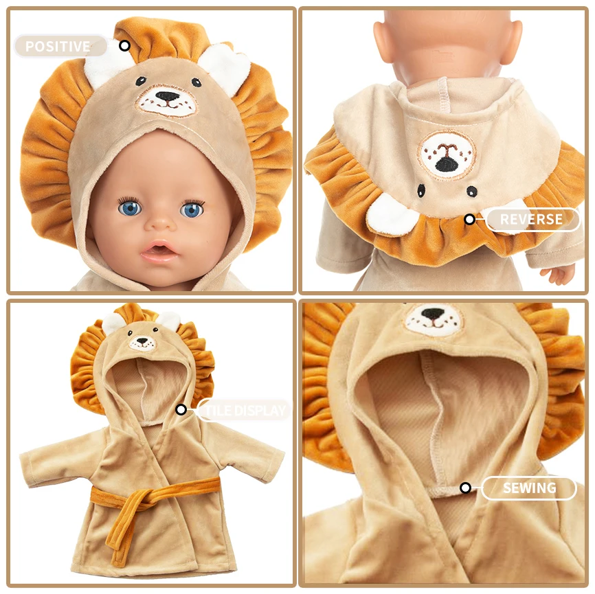 

Yellow Bathrobe Suit Fit 17inch 43cm Doll Clothes Born Baby Suit For Baby Birthday Festival Gift
