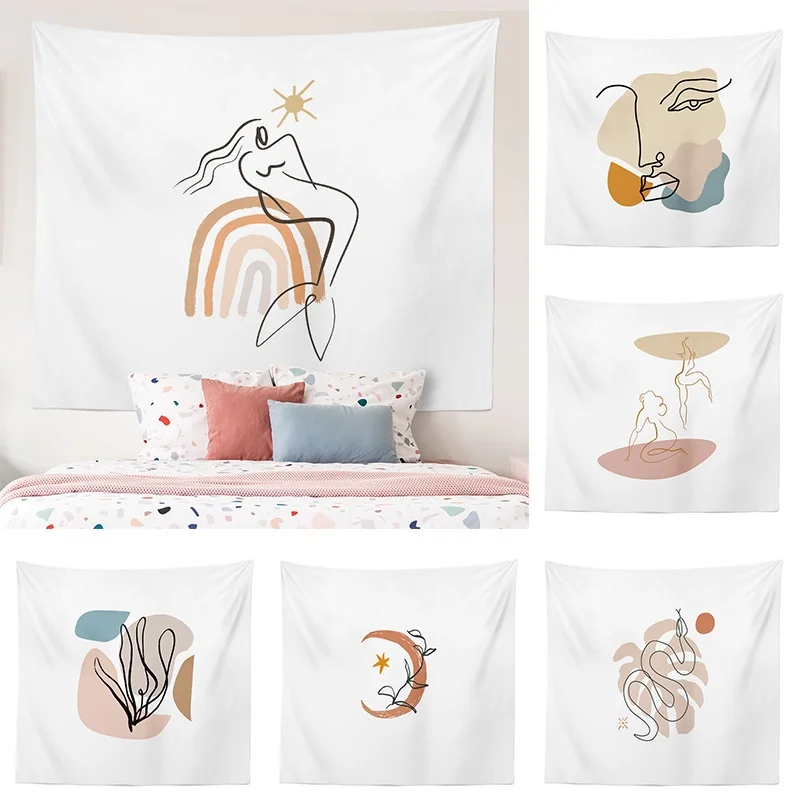 

Nordic minimalist decorative tapestry holiday decoration background cloth hanging cloth bedroom decoration bedside tapestry