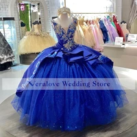 royal blue princess quinceanera dresses 2021 gold appliques beads off shoulder corset back prom sweet 16 dress
