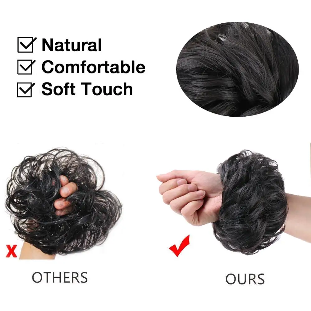 Грязный пучок волос для женщин шиньоны наращивания синтетический парик кольцо